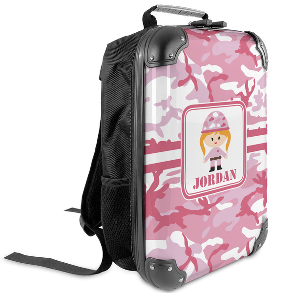 Custom Pink Camo Kids Hard Shell Backpack (Personalized)