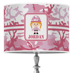 Pink Camo 16" Drum Lamp Shade - Poly-film (Personalized)