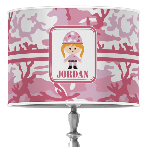 Custom Pink Camo 16" Drum Lamp Shade - Poly-film (Personalized)