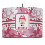 Pink Camo Drum Pendant Lamp (Personalized)