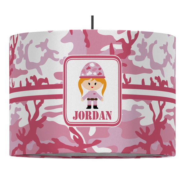 Custom Pink Camo Drum Pendant Lamp (Personalized)