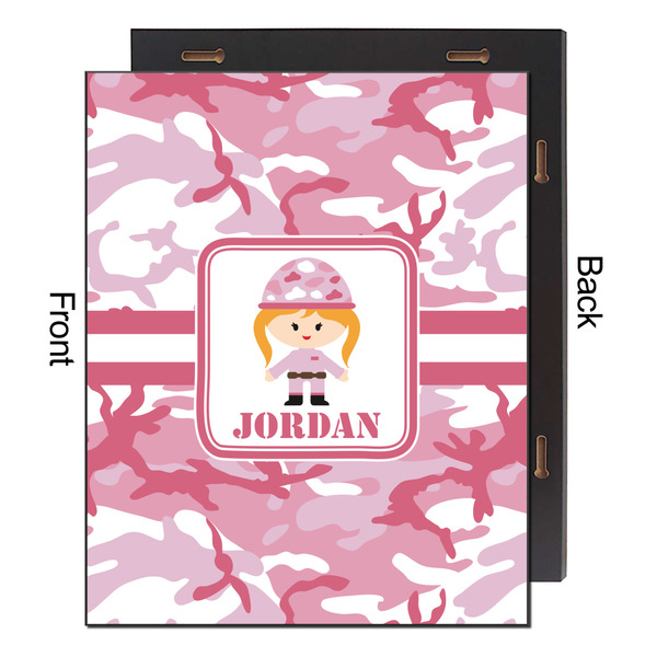 Pink Camo 16x20 Wood Print - Front & Back View