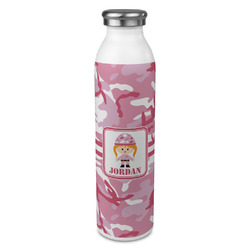 Pink Camo 20oz Stainless Steel Water Bottle - Full Print (Personalized)