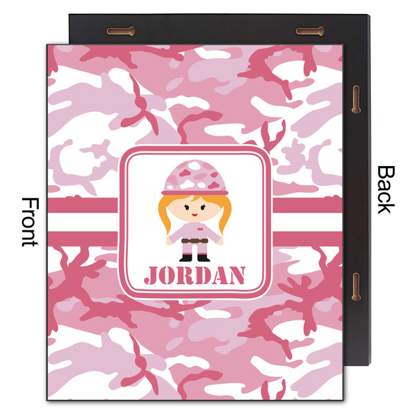 Pink Camo 20x24 Wood Print - Front & Back View