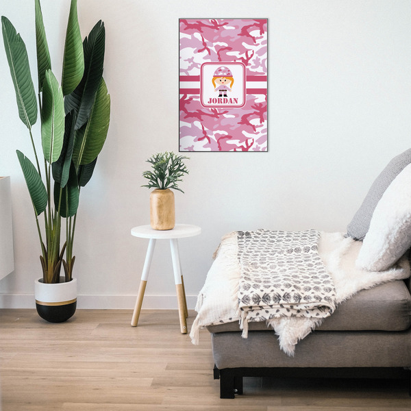 Pink Camo 20x30 Wood Print - In Context