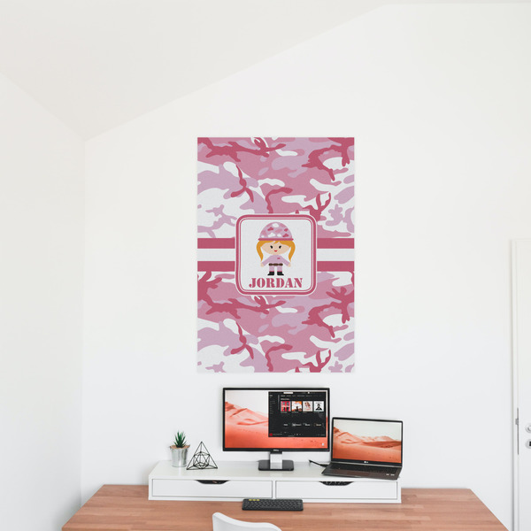 Pink Camo 24x36 - Matte Poster - On the Wall
