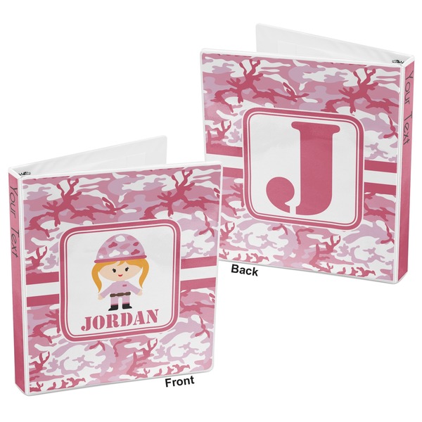 Pink Camo 3-Ring Binder Front and Back