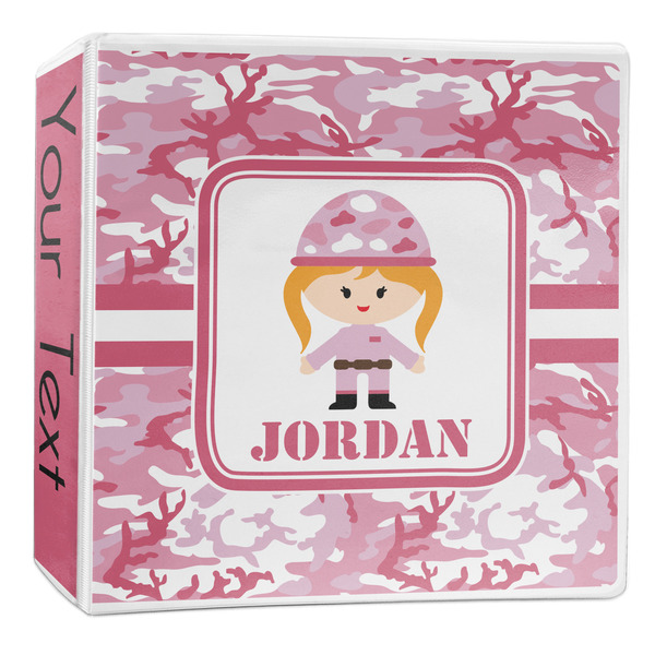 Custom Pink Camo 3-Ring Binder - 2 inch (Personalized)