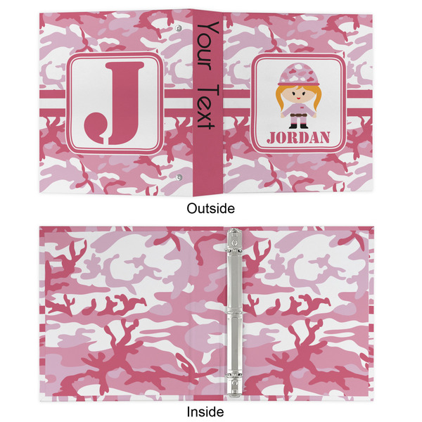 Pink Camo 3 Ring Binders - Full Wrap - 1" - APPROVAL