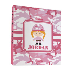 Pink Camo 3 Ring Binder - Full Wrap - 1" (Personalized)