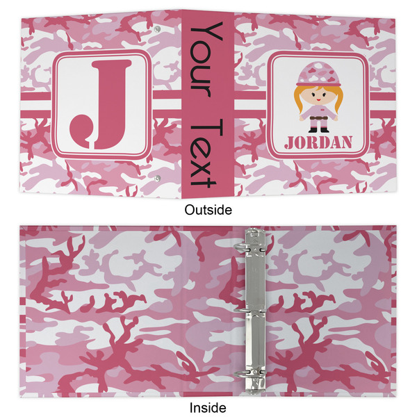 Pink Camo 3 Ring Binders - Full Wrap - 2" - APPROVAL