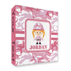 Pink Camo 3 Ring Binder - Full Wrap - 2" (Personalized)