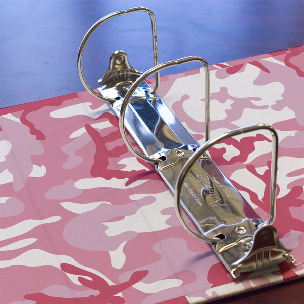 Pink Camo 3 Ring Binders - Full Wrap - 3" - DETAIL