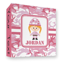 Pink Camo 3 Ring Binder - Full Wrap - 3" (Personalized)