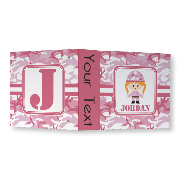 Pink Camo 3 Ring Binders - Full Wrap - 3" - OPEN OUTSIDE