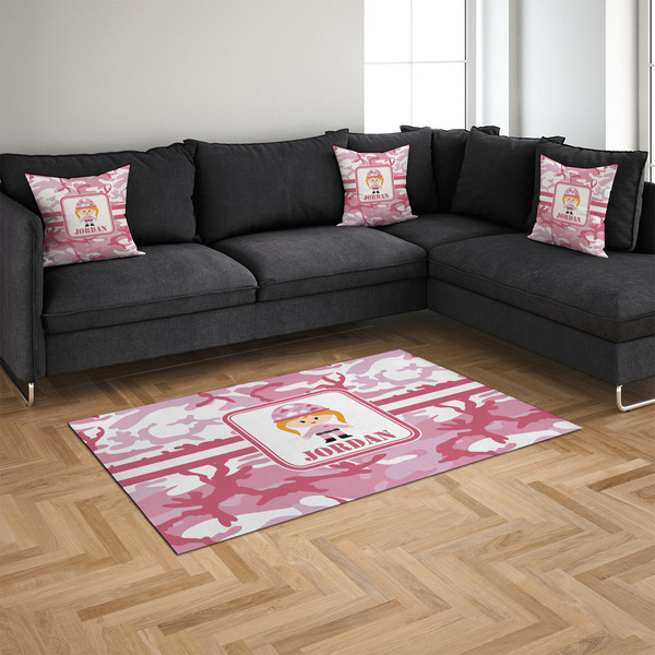 Pink Camo 4'x6' Indoor Area Rugs - IN CONTEXT