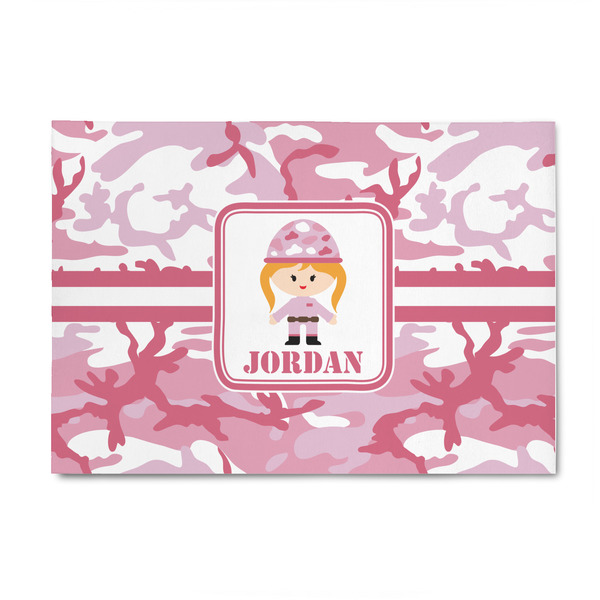 Custom Pink Camo 4' x 6' Patio Rug (Personalized)