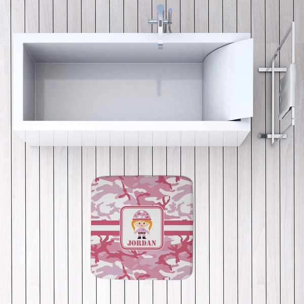 Pink Camo 48x48 Foam Memory Mat - LIFESTYLE