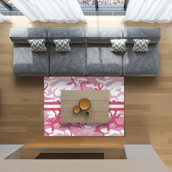 Pink Camo 5'x7' Indoor Area Rugs - IN CONTEXT