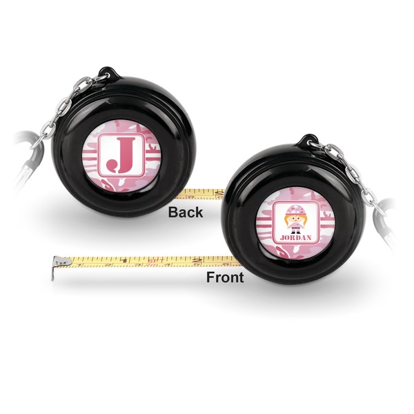Pink Camo 6-Ft Pocket Tape Measure with Carabiner Hook - Front and Back