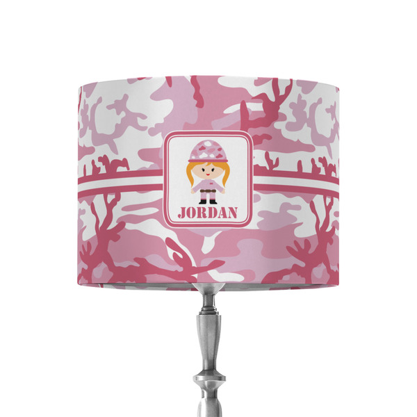 Custom Pink Camo 8" Drum Lamp Shade - Fabric (Personalized)