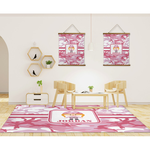 Pink Camo 8'x10' Indoor Area Rugs - IN CONTEXT