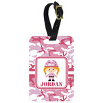 Pink Camo Metal Luggage Tag w/ Name or Text