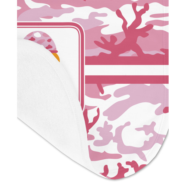 Pink Camo Baby Bib - AFT detail