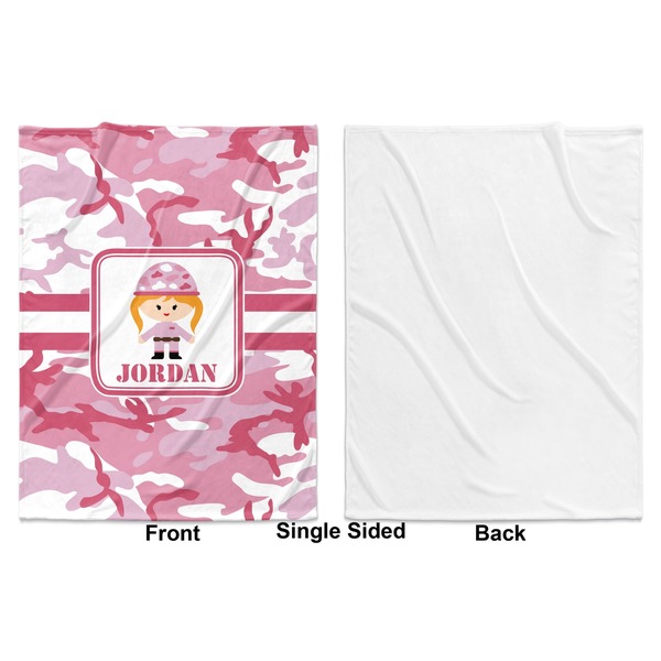 Pink Camo Baby Blanket (Single Side - Printed Front, White Back)