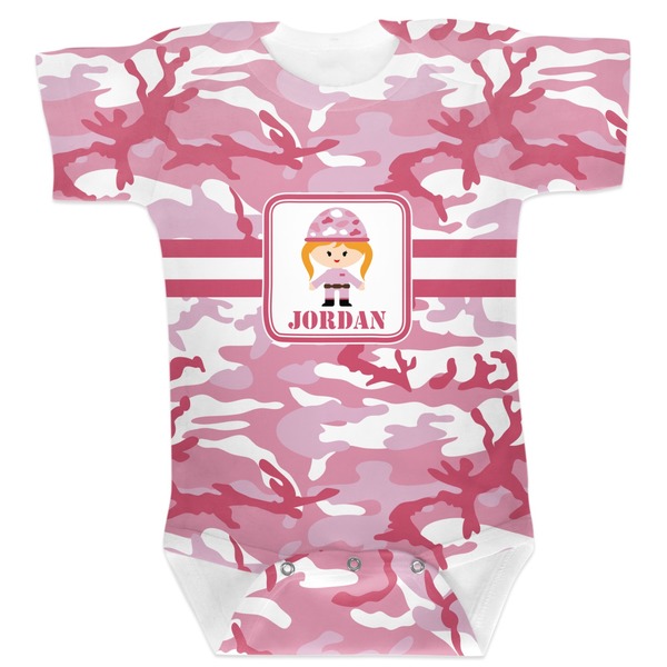 Custom Pink Camo Baby Bodysuit (Personalized)