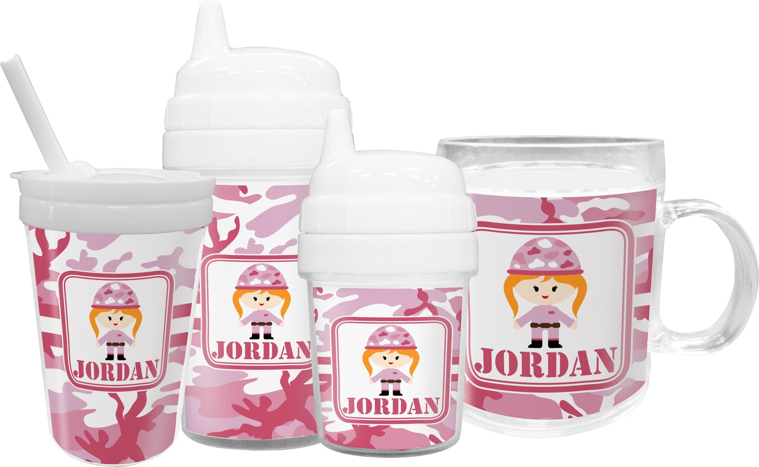 Pink Camo Toddler Sippy Cup (Personalized) YouCustomizeIt