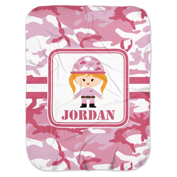 Custom Pink Camo Baby Swaddling Blanket (Personalized)