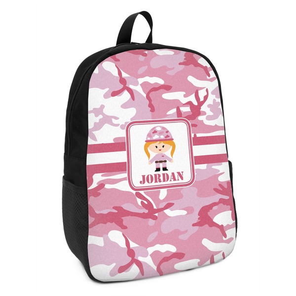 Custom Pink Camo Kids Backpack (Personalized)