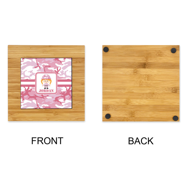 Pink Camo Bamboo Trivet with 6" Tile - APPROVAL