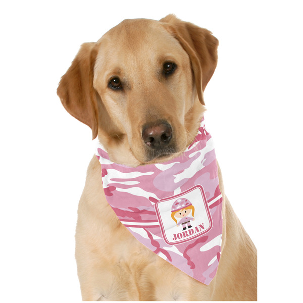 Custom Pink Camo Dog Bandana Scarf w/ Name or Text