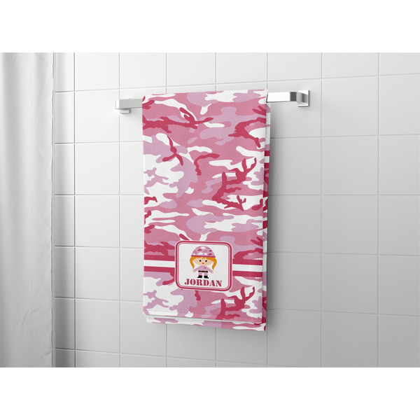 Pink Camo Bath Towel - LIFESTYLE