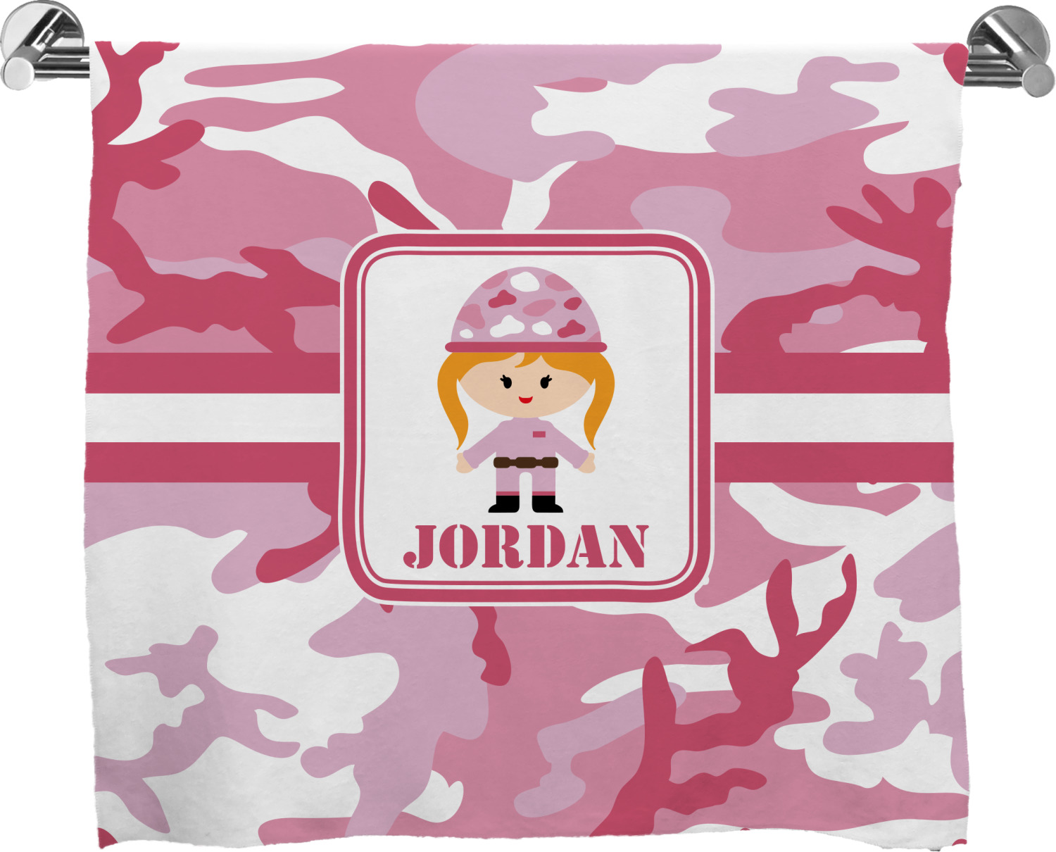 Pink Camo Bath Towel (Personalized) YouCustomizeIt