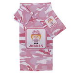 Pink Camo Bath Towel Set - 3 Pcs (Personalized)