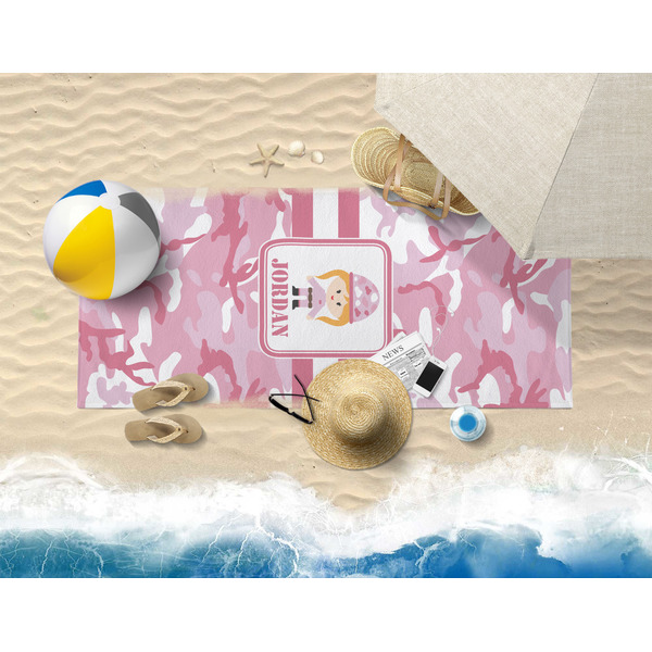 Pink Camo Beach Towel Lifestyle