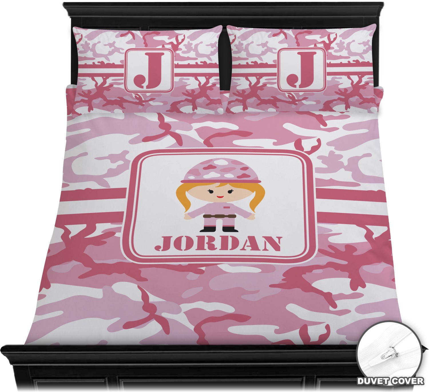 Pink Camo Duvet Cover Set Personalized Youcustomizeit
