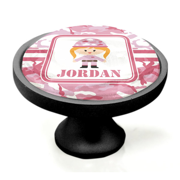 Pink Camo Black Custom Cabinet Knob (Side)