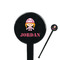 Pink Camo 7" Round Plastic Stir Sticks - Black - Single Sided (Personalized)