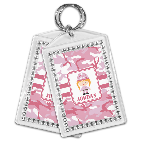 Pink Camo Bling Keychain - MAIN