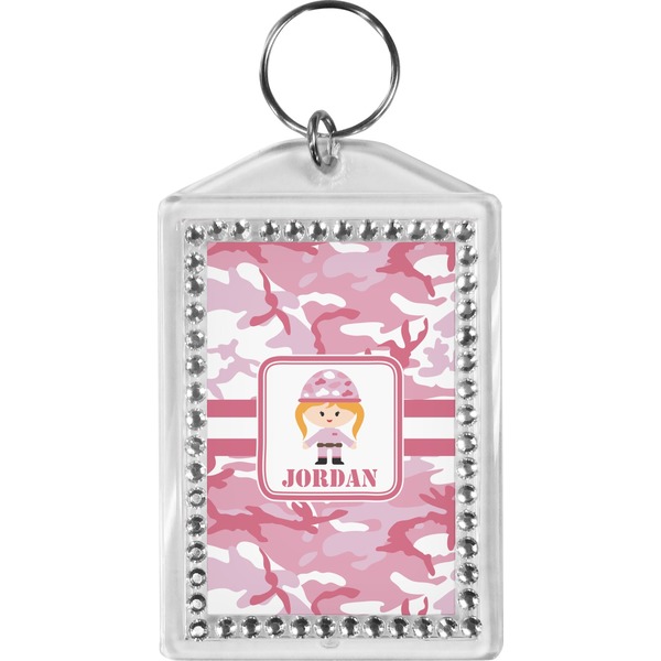 Custom Pink Camo Bling Keychain (Personalized)