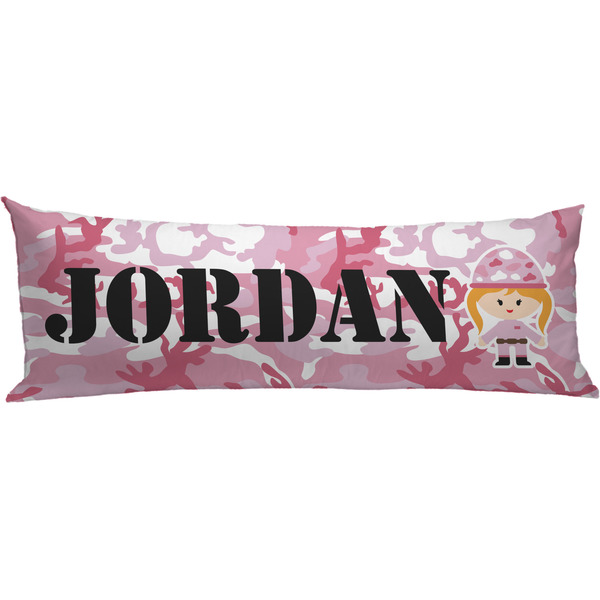 Custom Pink Camo Body Pillow Case (Personalized)