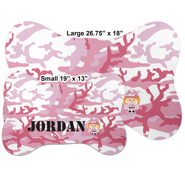 Pink Camo Bone Shaped Mat Comparison