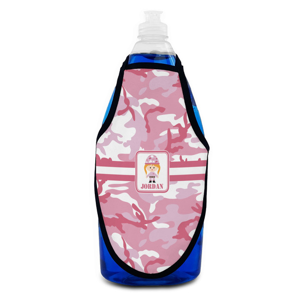 Pink Camo Bottle Apron - Soap - FRONT