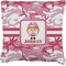 Pink Camo Burlap Pillow 16"