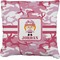 Pink Camo Faux-Linen Throw Pillow 18" (Personalized)