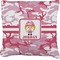 Pink Camo Faux-Linen Throw Pillow 20" (Personalized)